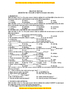 Đề luyện thi vào 10 môn Tiếng anh năm 2023 có đáp án (Đề 43)