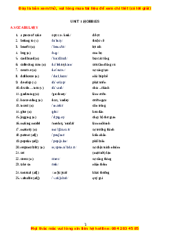 Bài tập Tiếng Anh 7 Global success Tập 1 có đáp án