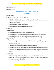 Giáo án Luyện tập chung trang 14, 15 Toán 7 Kết nối tri thức