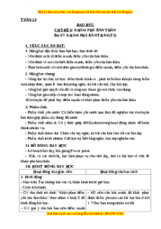 Giáo án Đạo đức 3 Kết nối tri thức Bài 07: Khám phá bản thân (Tiết 3)