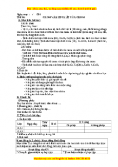 Giáo án Hóa học 12 học kì 2 Tiết 56: Crom và hợp chất của Crom
