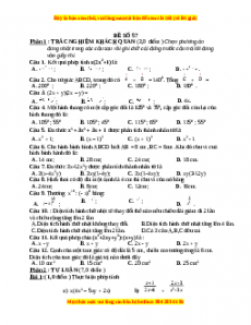 Đề thi cuối học kì 1 Toán 8 năm 2022 - 2023 - Đề 57