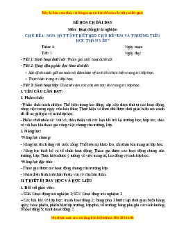 Giáo án HĐTN 3 Tuần 4 Chân trời sáng tạo: Múa hát tập thể theo chủ đề " Em và trường Tiểu học thân yêu"