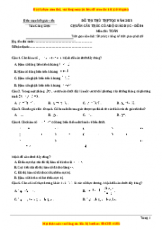 Đề thi thử THPT Quốc Gia môn Toán có đáp án (đề 4 ) - thầy Trần Công Diệu