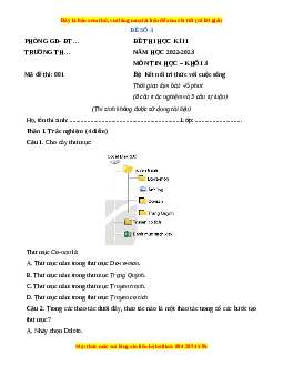 Đề thi cuối kì 2 Tin học lớp 3 Kết nối tri thức (Đề 3)