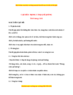 Giáo án Phong cảnh quê hương Mĩ thuật 1 Chân trời sáng tạo