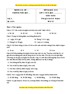 Đề thi cuối kì 2 Toán lớp 3 Chân trời sáng tạo - Đề 10