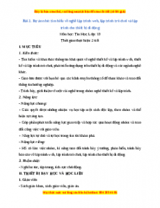 Giáo án Tin học 10 Bài 2 (Cánh diều): Dự án nhỏ: tìm hiểu về nghề lập trình web, lập trình trò chơi và lập trình cho thiết bị di động