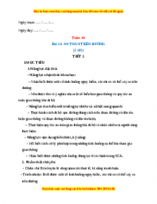 Giáo án TNXH 1 Kết nối tri thức Tuần 16