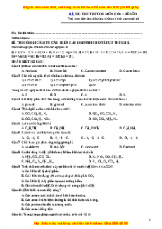 Đề thi thử THPT Quốc Gia môn Hóa có đáp án ( đề 3 ) - thầy Phạm Thanh Tùng
