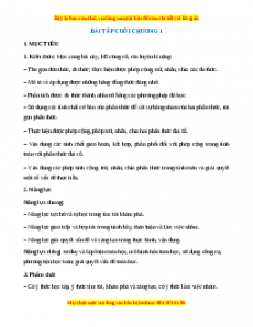 Giáo án Bài tập cuối chương 1 Toán 8 Chân trời sáng tạo