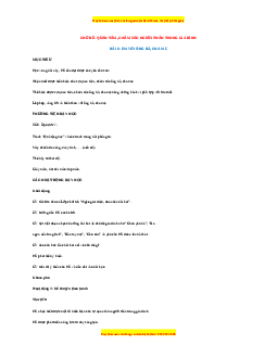 Giáo án Đạo đức 1 Cánh diều Em với ông bà, cha mẹ