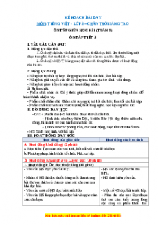 Giáo án Ôn tập giữa kì I (Tiết 3) Tiếng việt 3 Chân trời sáng tạo
