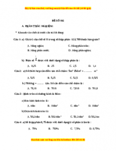 Bộ đề thi Toán 5 học kì 2 năm 2022 - 2023 - Đề 42