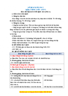 Giáo án Đánh giá cuối học kỳ I Tiếng việt 3 Chân trời sáng tạo
