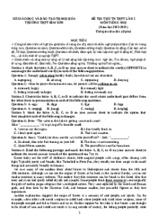 Bộ 50 Đề thi thử Tiếng Anh THPT Quốc gia năm 2023 chọn lọc từ các trường