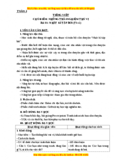 Giáo án Nhật ký tập bơi (T1+2) Tiếng việt 3 Kết nối tri thức