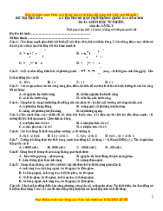 Đề thi thử THPT Quốc Gia môn Vật Lí có đáp án ( đề 4 ) - thầy Lại Đắc Hợp