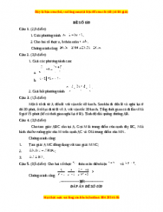 Đề thi cuối học kì 2 Toán 8 năm 2022 - 2023 - Đề 39