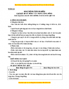Giáo án Tuần 26: Mùa đông ấm áp, mùa hè vui Hoạt động trải nghiệm 3 Kết nối tri thức