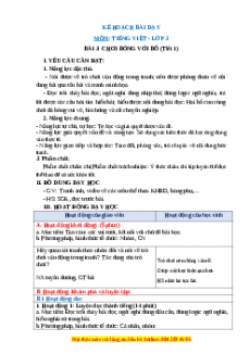 Giáo án Chơi bóng với bố Tiếng việt 3 Chân trời sáng tạo