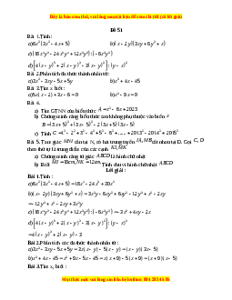 Đề thi giữa kì 1 Toán 8 năm 2023 - Đề 51