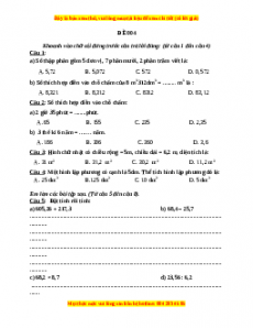 Bộ đề thi Toán 5 học kì 2 năm 2022 - 2023 - Đề 4