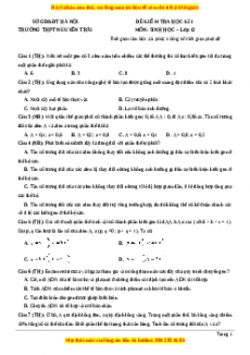 Đề thi học kì 1 Sinh học 12 năm 2023 trường THPT Nguyễn Trãi - Hà Nội