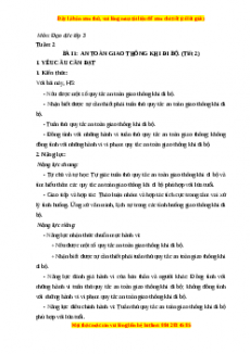 Giáo án Đạo đức 3 Chân trời sáng tạo Bài 1: An toàn giao thông khi đi bộ (Tiết 2)