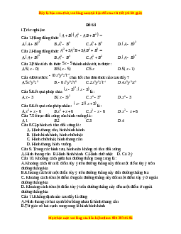 Đề thi giữa kì 1 Toán 8 năm 2023 - Đề 63
