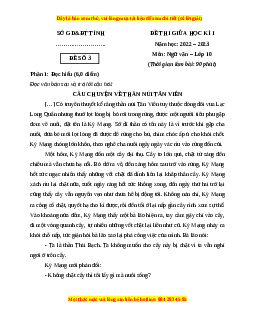 Đề thi giữa học kì 1 Ngữ Văn 10 Cánh diều có đáp án (Đề 3)
