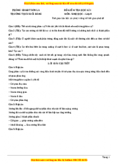 Đề thi học kì 1 Sinh học 8 năm 2023 trường THCS Suối Bàng - Sơn La