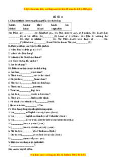Học kỳ 2: Phần 2 Một số đề kiểm tra học kỳ 2 - Mục A- Đề số 11-Giáo viên Mai Lan Hương đầy đủ đáp án