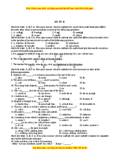 Đề thi trắc nghiệm Tiếng anh 10 năm 2022 - 2023 (Đề 10)