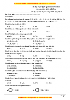 Đề thi THPT Quốc Gia Hóa năm 2023 Bookgol - Đề 4
