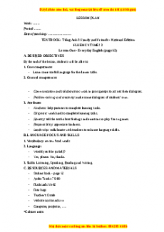 Giáo án Fluency Time 2 Tiếng anh 3 family and friends