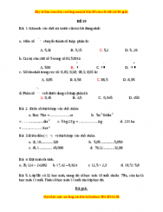 Bộ đề thi Toán 5 học kì 1 năm 2022 - 2023 - Đề 19