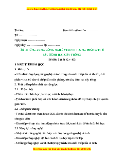 Giáo án Công nghệ 10 (Kết nối tri thức) Bài 18: Ứng dụng công nghệ vi sinh trong phòng trừ sâu hại cây trồng