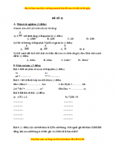 Bộ đề thi Toán 5 học kì 1 năm 2022 - 2023 - Đề 32
