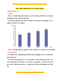 Lý thuyết Địa lý 7 Cánh diều Bài 6: Đặc điểm dân cư xã hội Châu Á