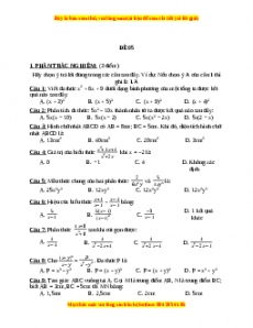 Đề thi cuối học kì 1 Toán 8 năm 2022 - 2023 - Đề 5