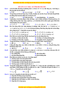 Đề thi thử Vật lí trường Kỳ Anh - Hà Tĩnh năm 2023