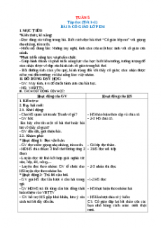 Giáo án Tuần 5 Tiếng việt 2 Kết nối tri thức