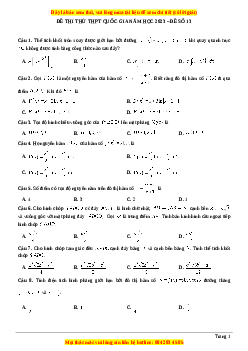 Đề thi thử THPT Quốc Gia môn Toán có đáp án (đề 13 ) - thầy Nguyễn Phụ Hoàng Lân