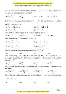 Đề thi thử THPT Quốc Gia môn Toán có đáp án (đề 13 ) - thầy Nguyễn Phụ Hoàng Lân