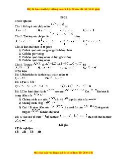 Đề thi giữa kì 1 Toán 8 năm 2023 - Đề 26