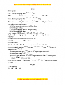 Đề thi giữa kì 1 Toán 8 năm 2023 - Đề 26