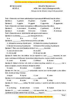 Đề thi học kì 1 Tiếng anh 12 năm 2022 - 2023 (Đề 12)