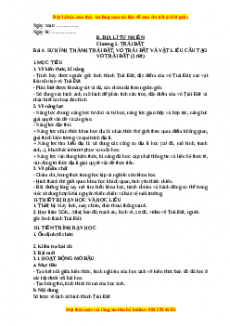 Giáo án Bài 4 Địa lí 10 Kết nối tri thức (2024): Sự hình thành trái đất, vỏ trái đất và vật liệu cấu tạo vỏ trái đất