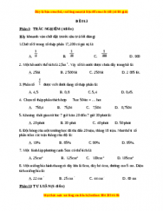 Bộ đề thi Toán 5 học kì 2 năm 2022 - 2023 - Đề 13
